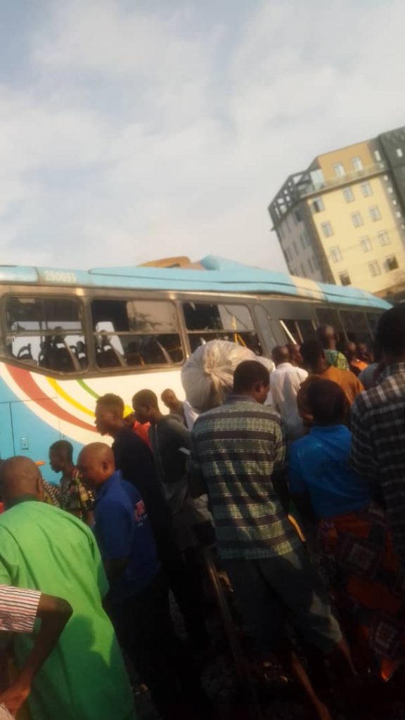 Train collides with bus in Lagos