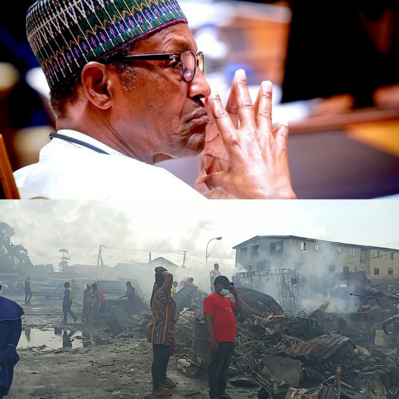 President Buhari commiserates with victims of Akere spare components market fireplace incident