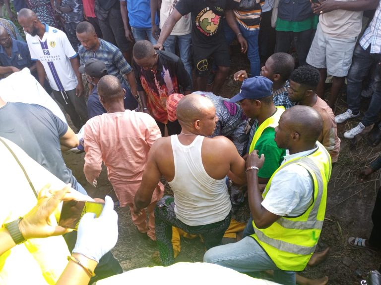 Photos- Efforts currently underway to rescue victims involved in the train, bus collision in Lagos