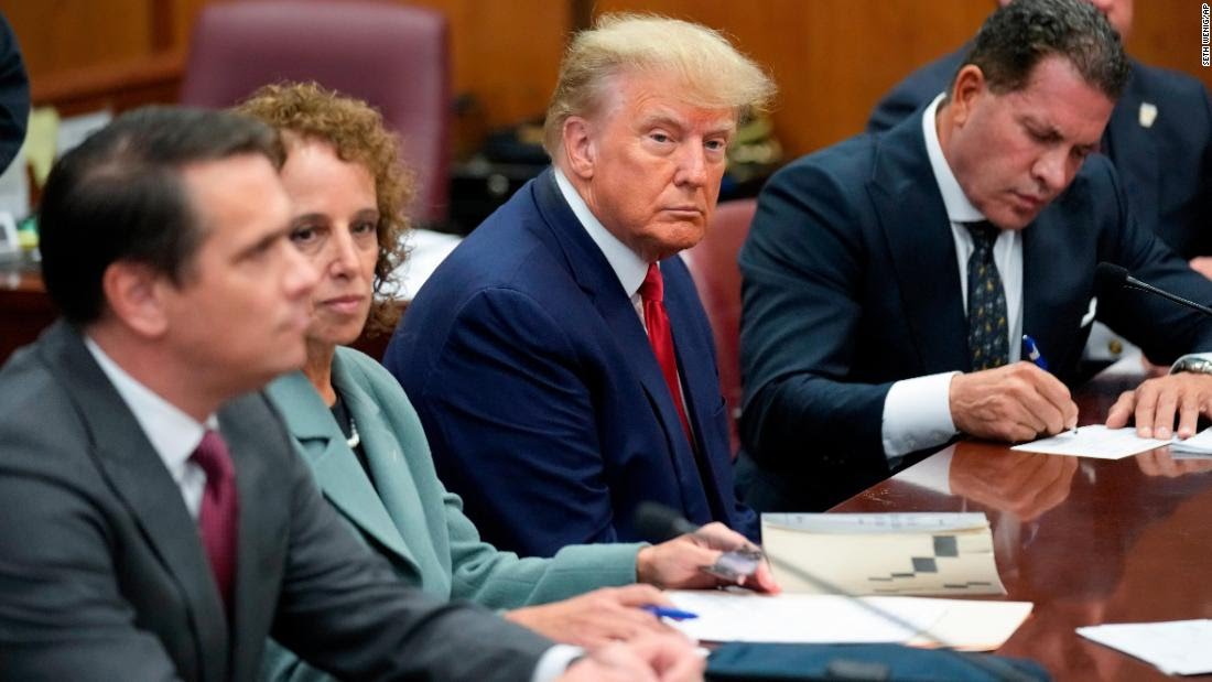 First photos of former US president, Donald Trump inside the courtroom surfaces as he pleads not guilty to 34 criminal charges