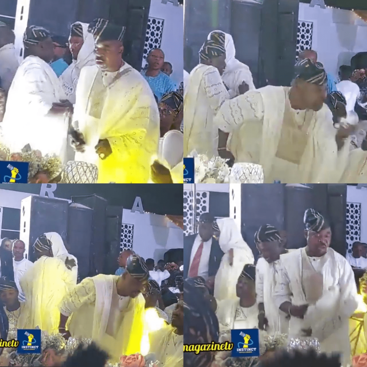 MC Oluomo snubs politician Shina Peller at a party (video)