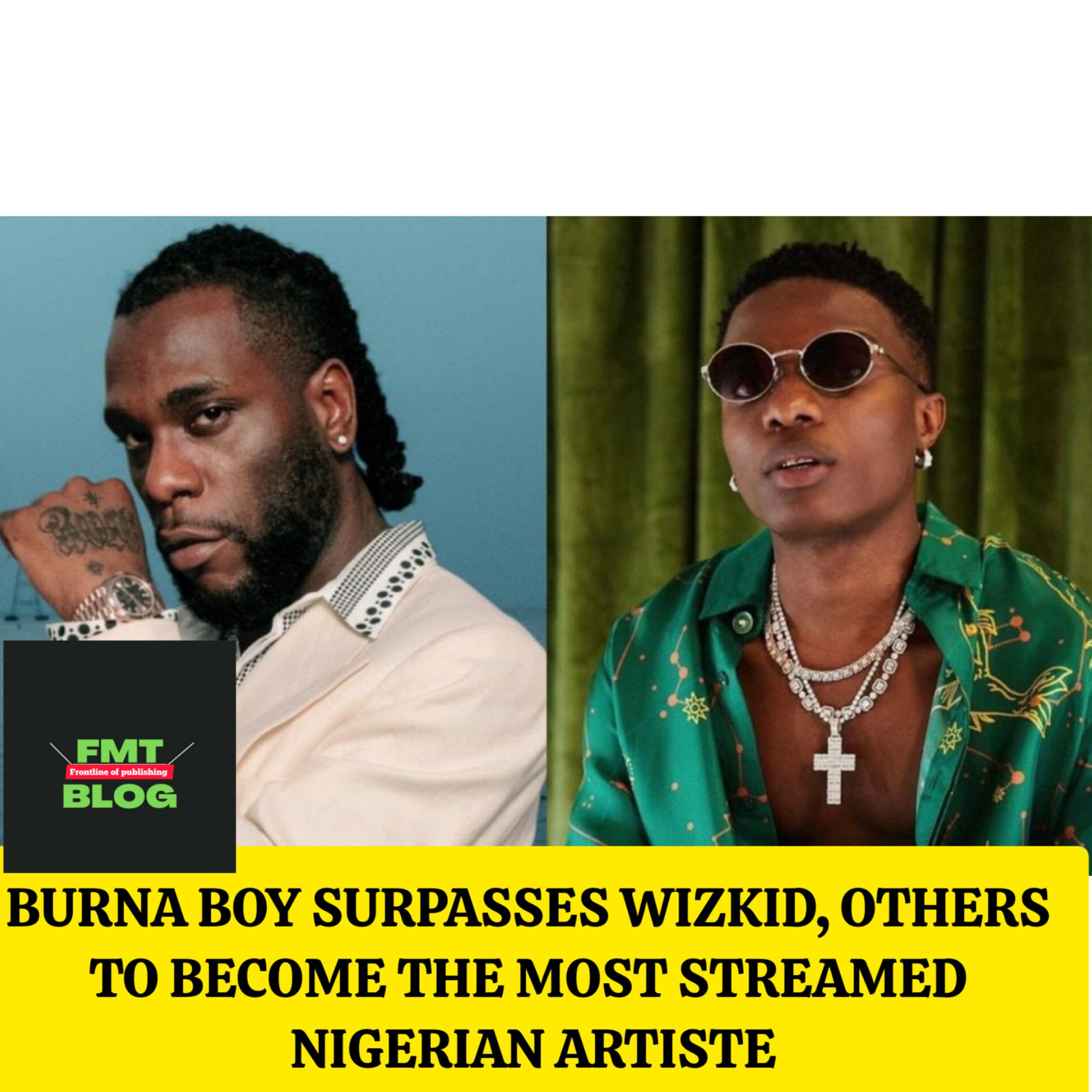 Burna Boy Surpasses Wizkid, Others to Become the Most Streamed Nigerian Artiste