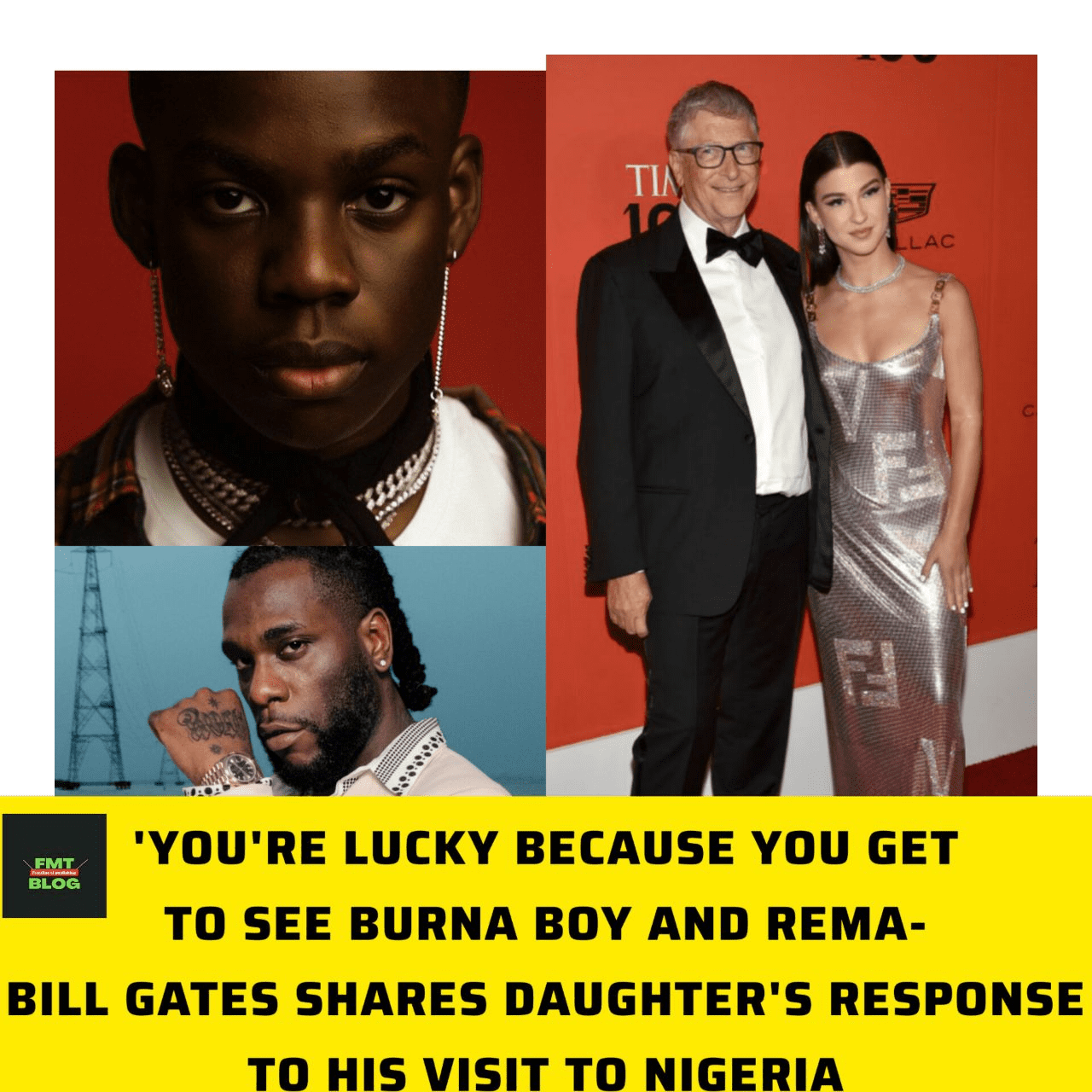 ‘You’re Lucky Because You Get to see Burna Boy and Rema- Bill Gates shares daughter’s Response to his visit to Nigeria (Video)