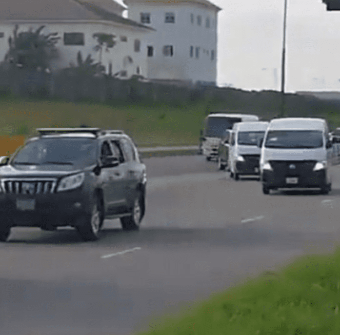 Following President Bola Tinubu’s Arrival, Nigerians React to His Long Convoy (Video)