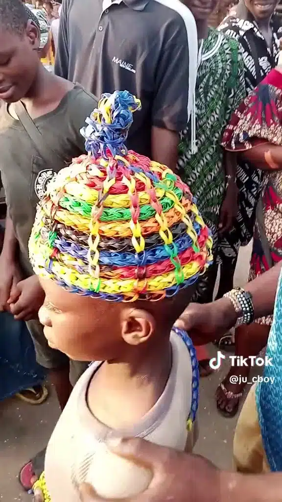 Meet The Nigerian Little Wonder Boy That Makes Shoes and Hats Using Straw (PHOTOS, VIDEO)