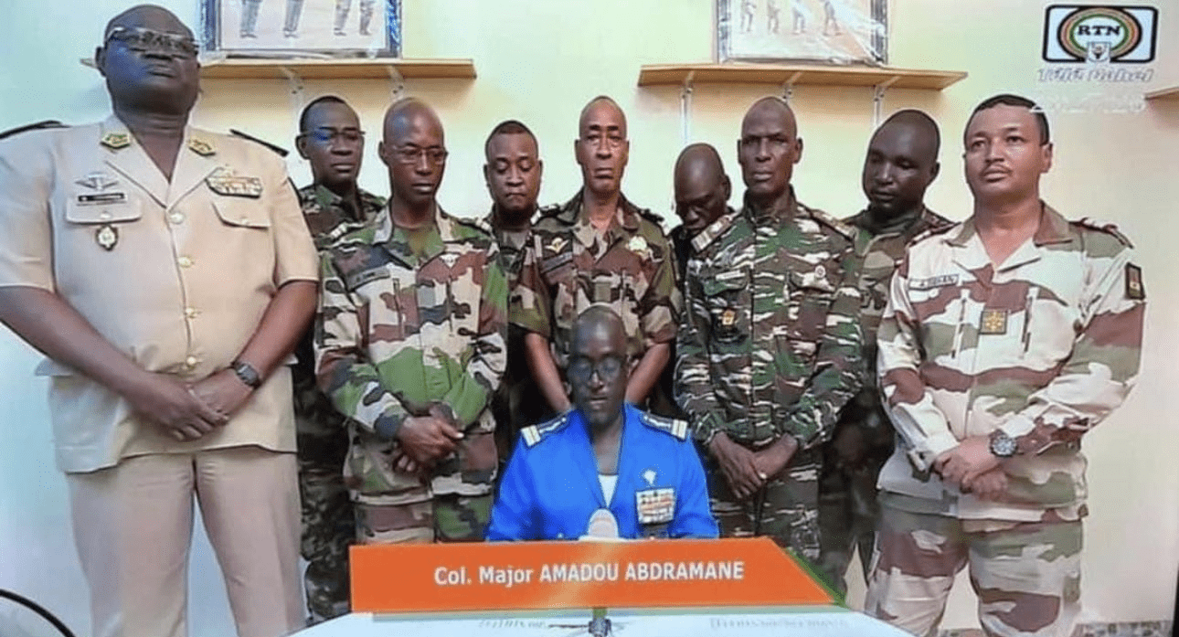 Moment Niger Soldiers Announce Coup, Removing President Mohamed Bazoum From Power (Video)