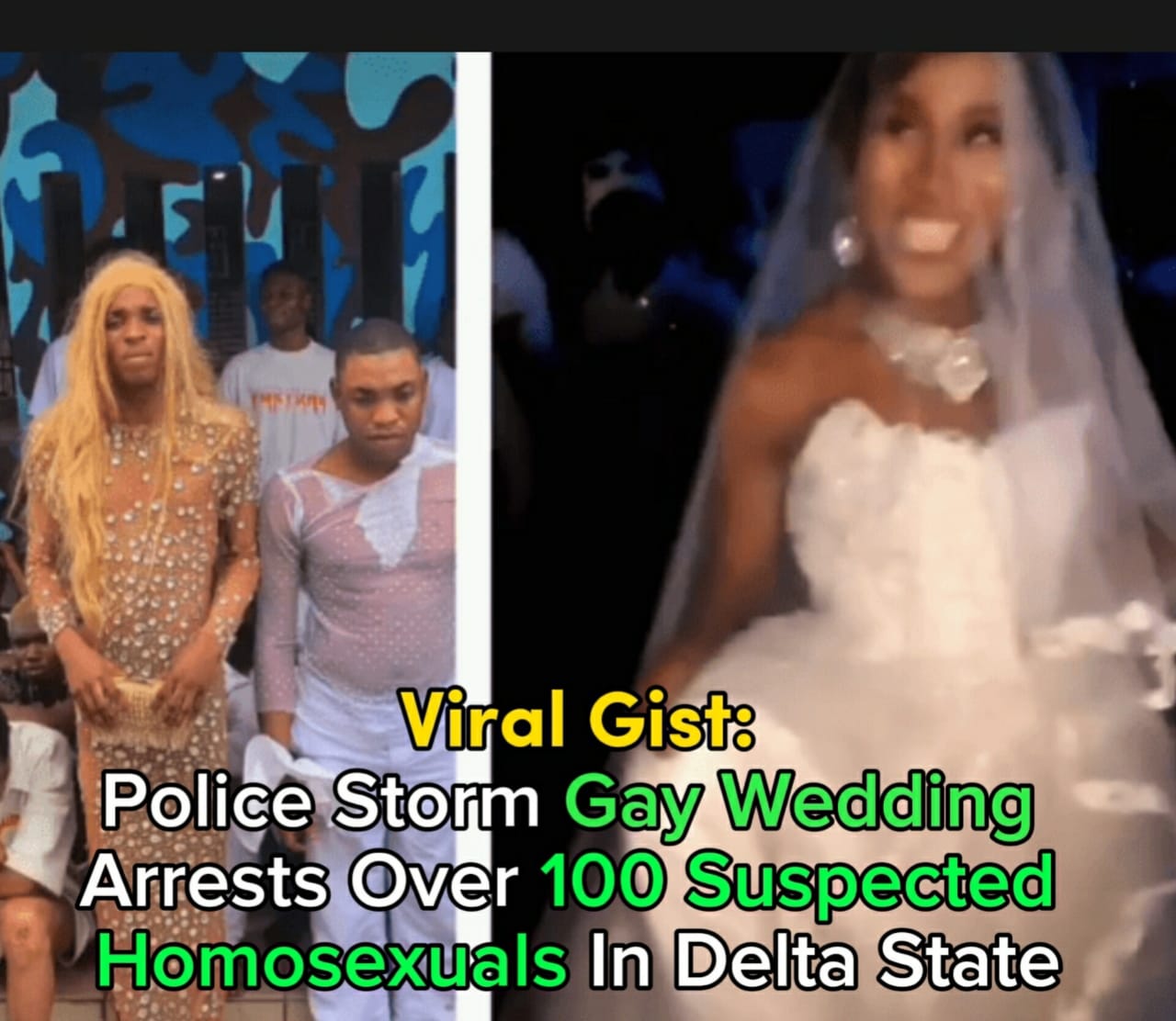 Police Storm Gay Wedding Arrests Over 100 Suspected Homosexuals in Delta State (VIDEO)