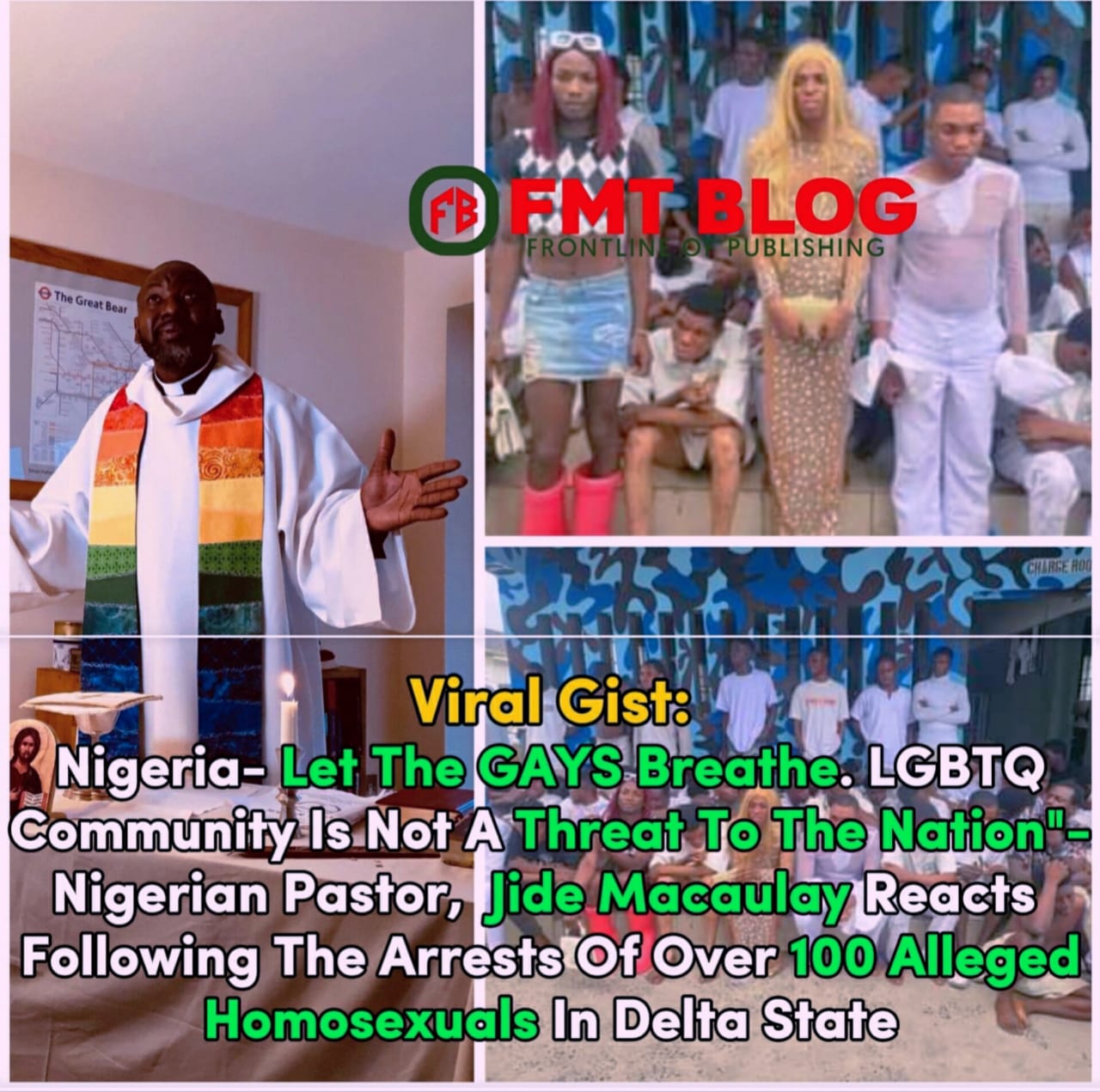 Nigeria-”Let The GAYS Breathe. LGBTQ Community Is Not A Threat To The Nation”- Nigerian Pastor, Jide Macaulay Reacts Following The Arrest Of Over 100 Alleged Homosexuals In Delta State 