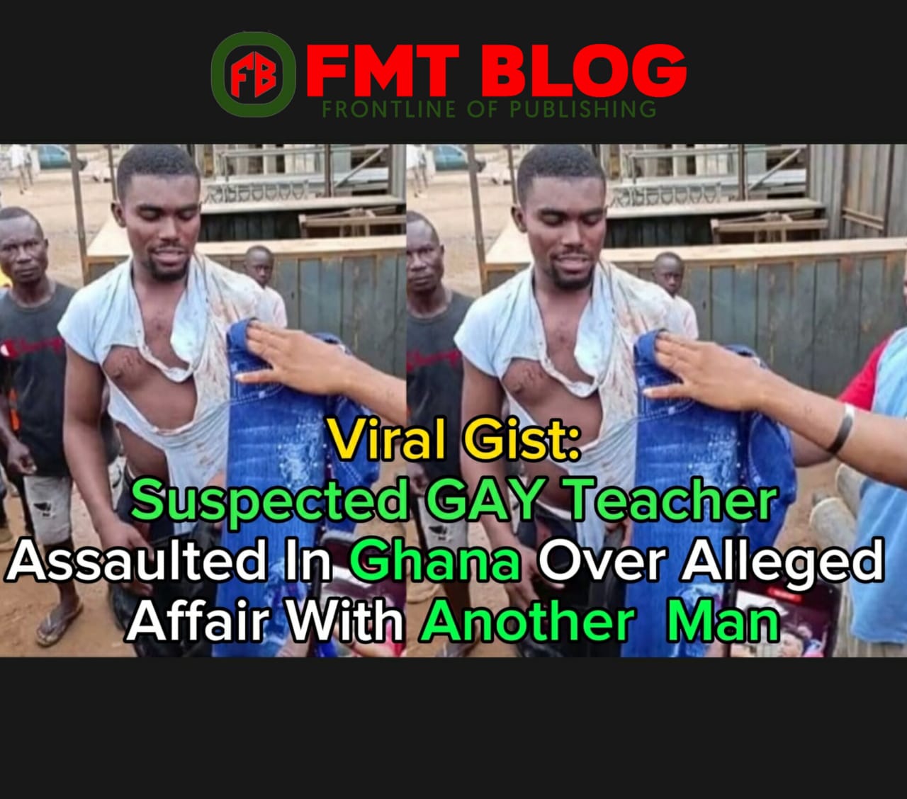 Suspected GAY Teacher Assaulted In Ghana Over Alleged Affair With Another Man (VIDEO)