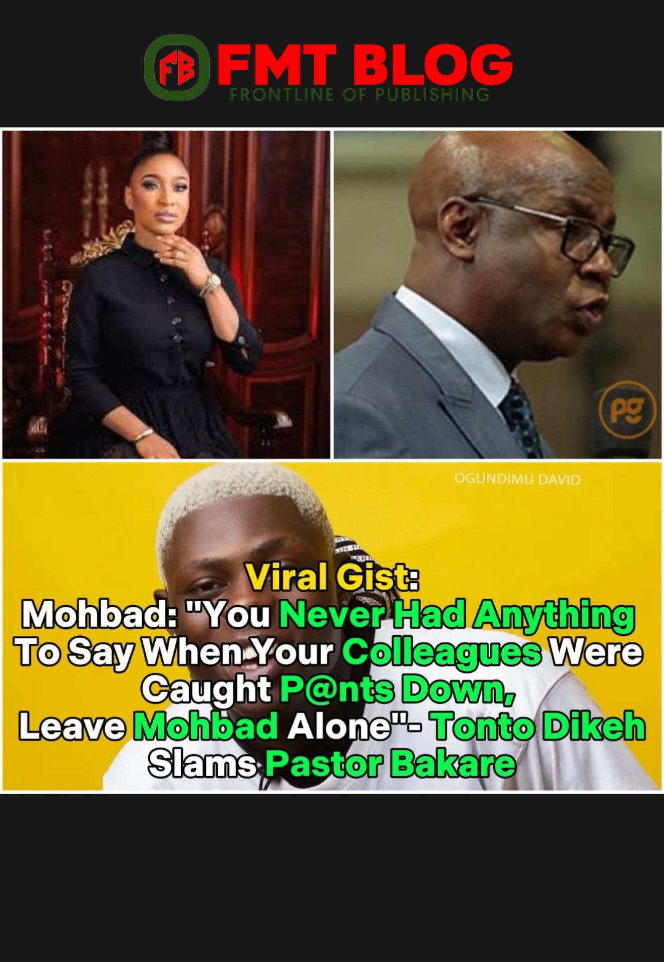 Mohbad: “You Never Had Anything To Say When Your Colleagues Were Caught P@nts Down, Leave Mohbad Alone”- Tonto Dikeh Slams Pastor Bakare