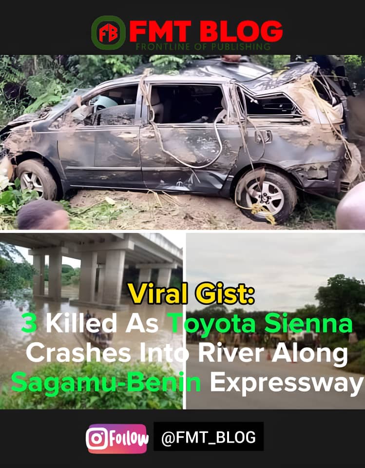 3 Killed As Toyota Sienna Crashes Into River Along Sagamu-Benin Expressway