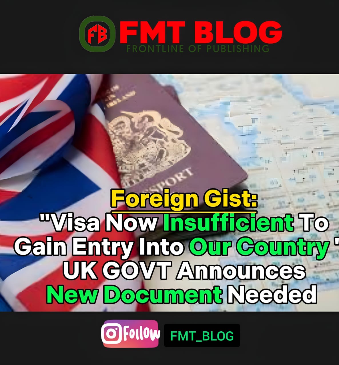 ”Visa Now Insufficient To Gain Entry Into Our Country”- UK GOVT Announces New Document Needed