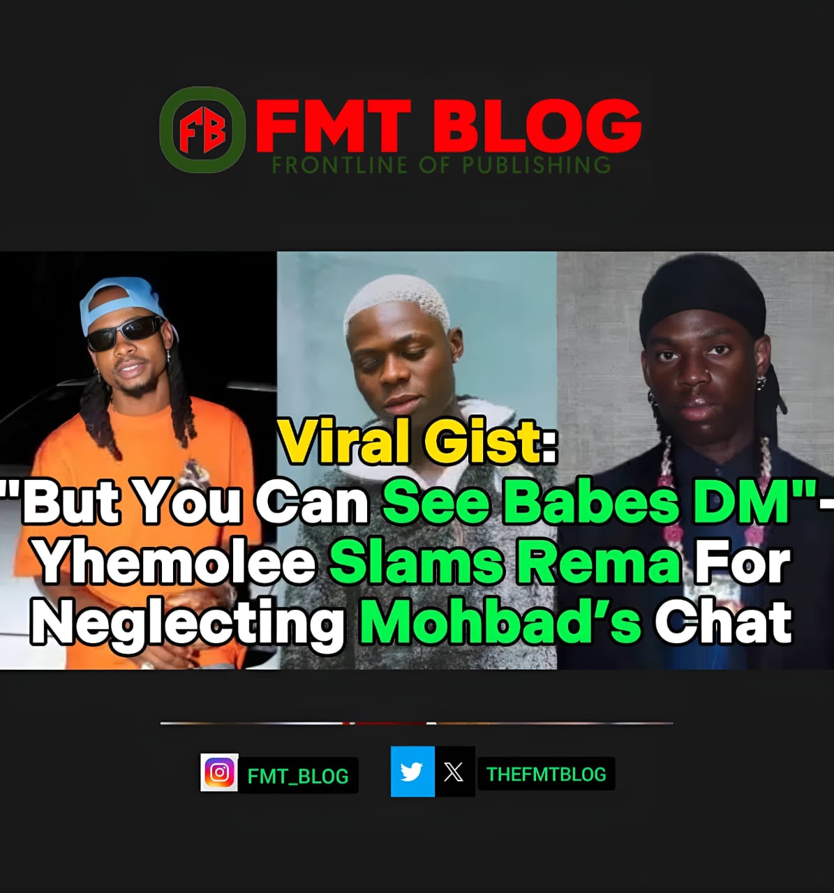 Mohbad: ”But You Can See Babes DM”- Yhemolee Slams Rema For Neglecting Mohbad’s Chat