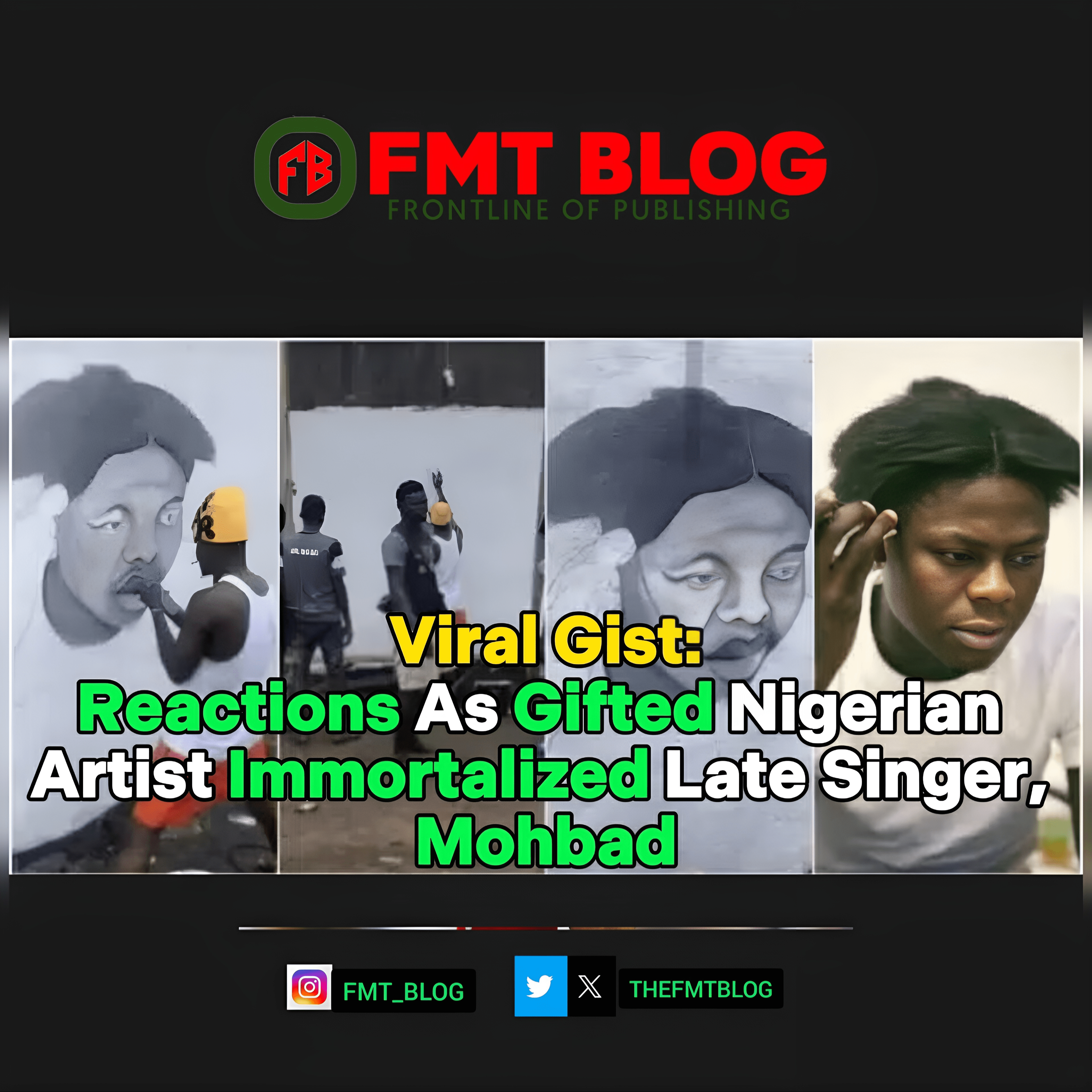Reactions As Gifted Nigerian Artist Immortalises Late Singer, Mohbad (Video)