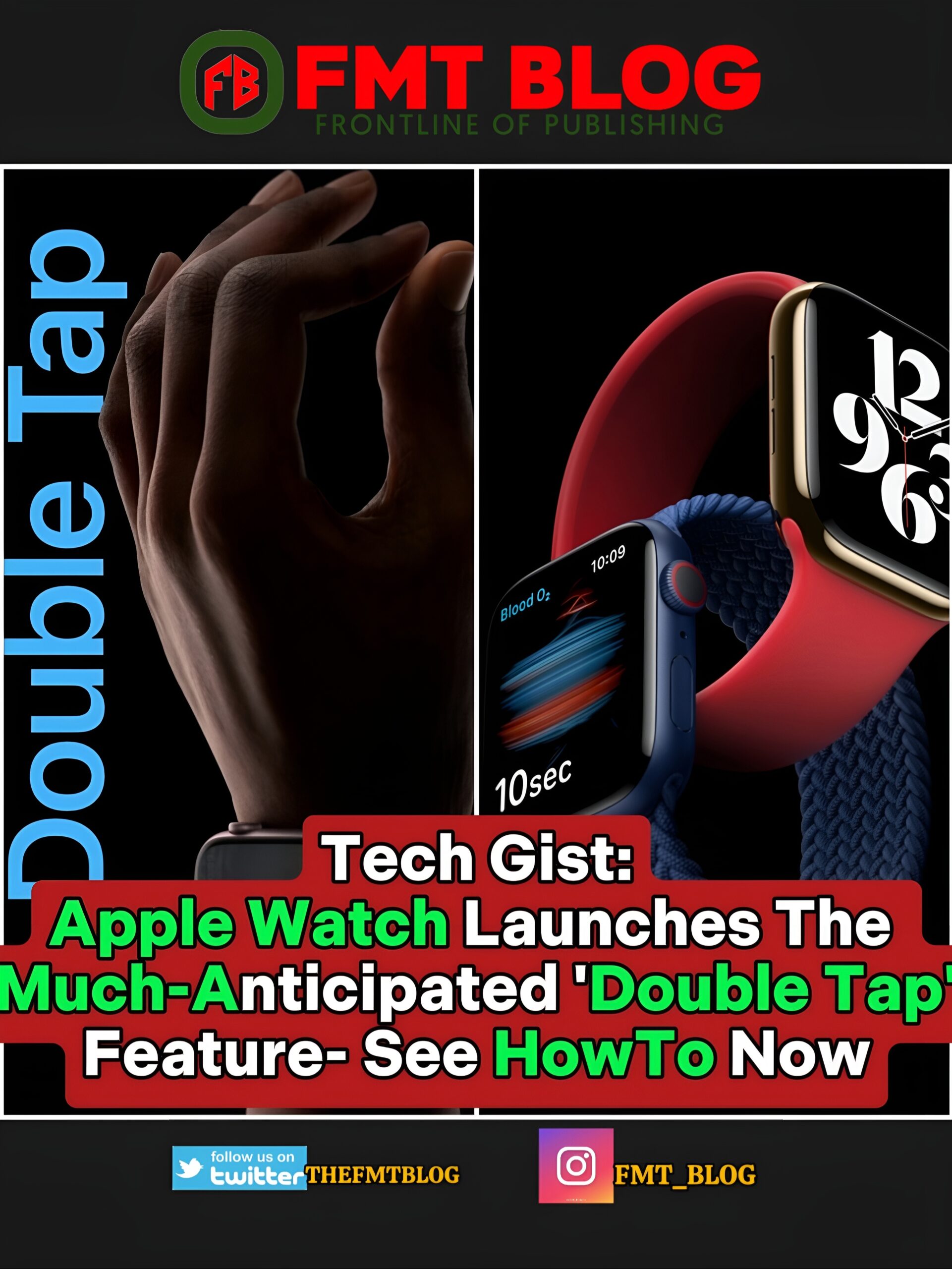 Apple Watch Launches The Much-Anticipated “Double Tap” Feature- See How To Now