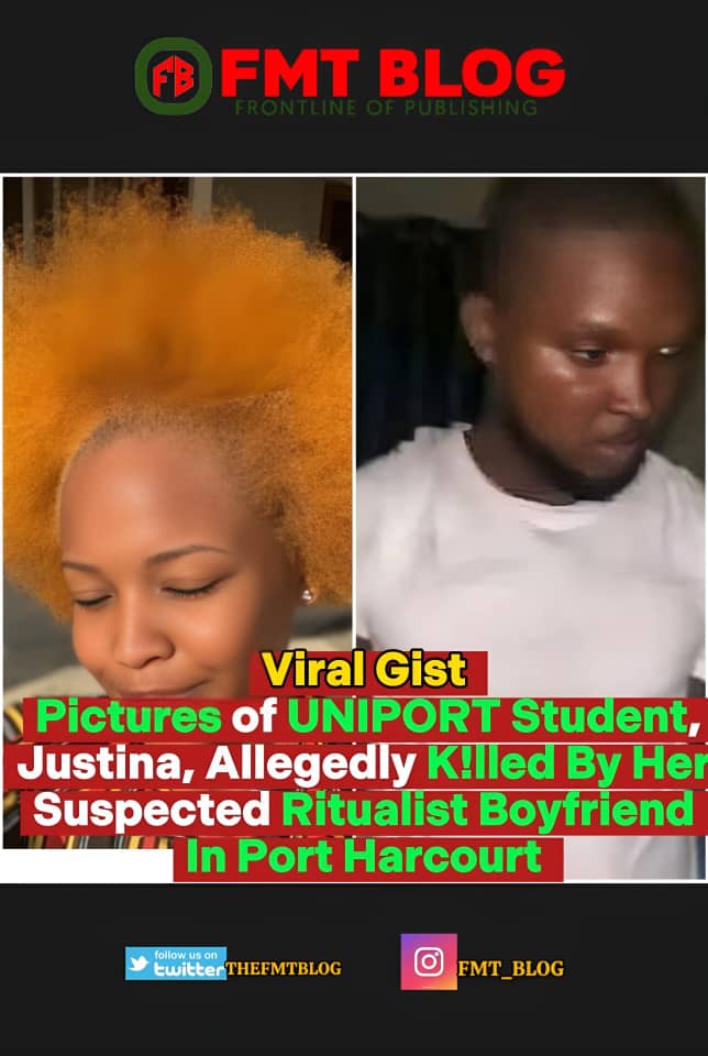 Pictures Of UNIPORT Student, Justina, Allegedly K!lled By Her Suspected Ritualist Boyfriend In Port Harcourt