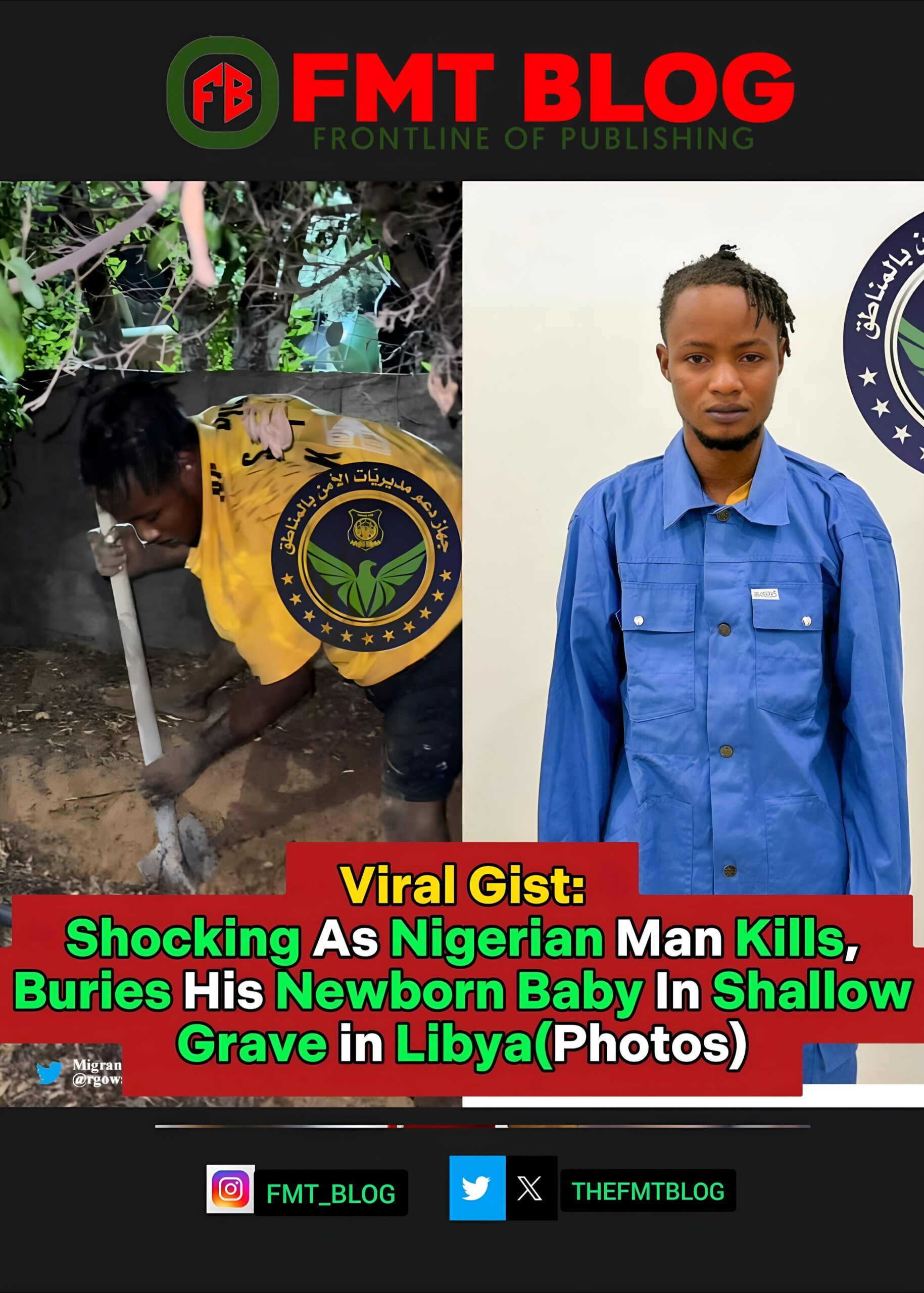 Shocking As Nigerian Man KIlls, Buries His Newborn Baby In Shallow Grave In Libya (PHOTOS)