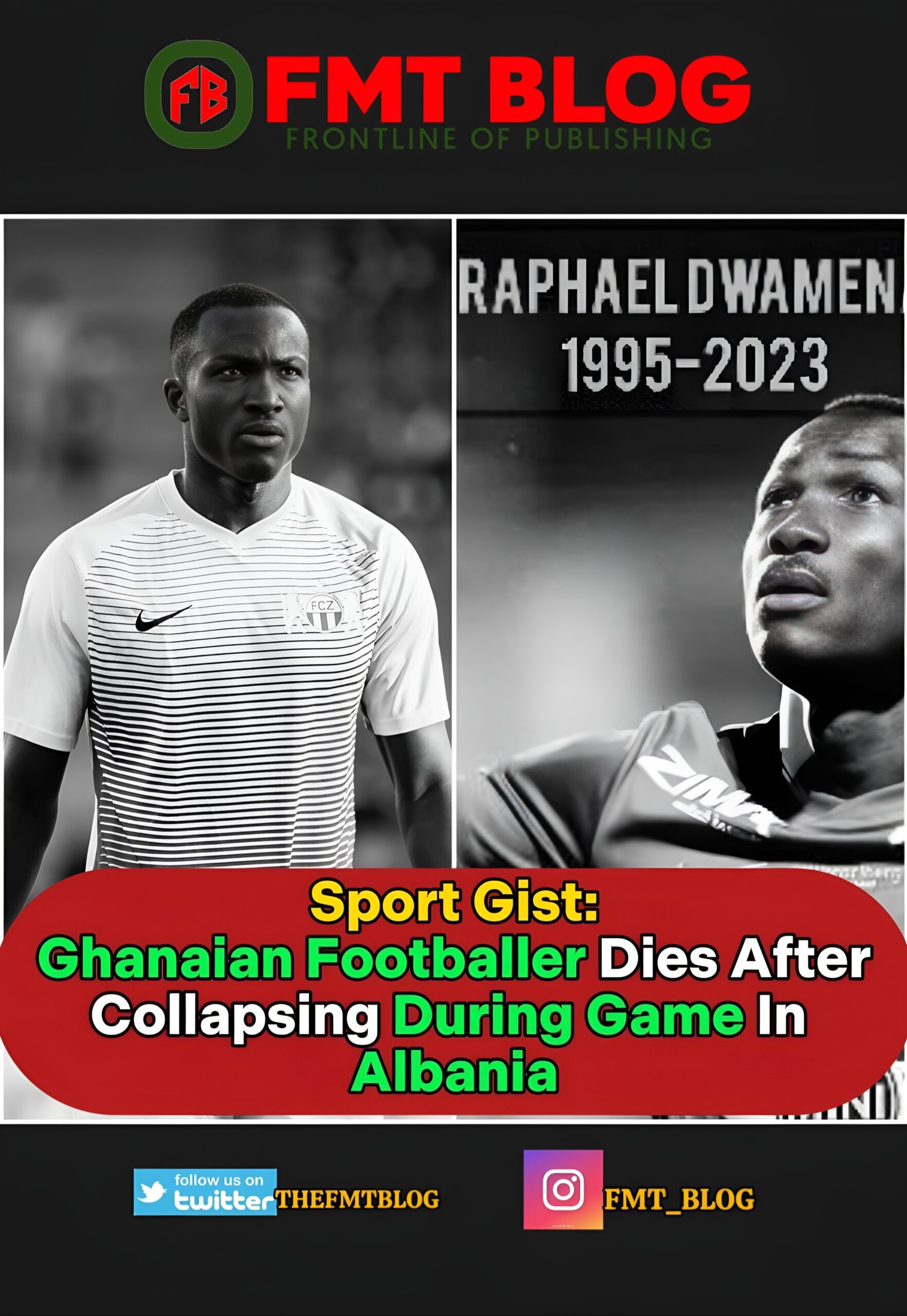 JUST IN! – Ghanaian Footballer Dies After Collapsing During Game In Albania