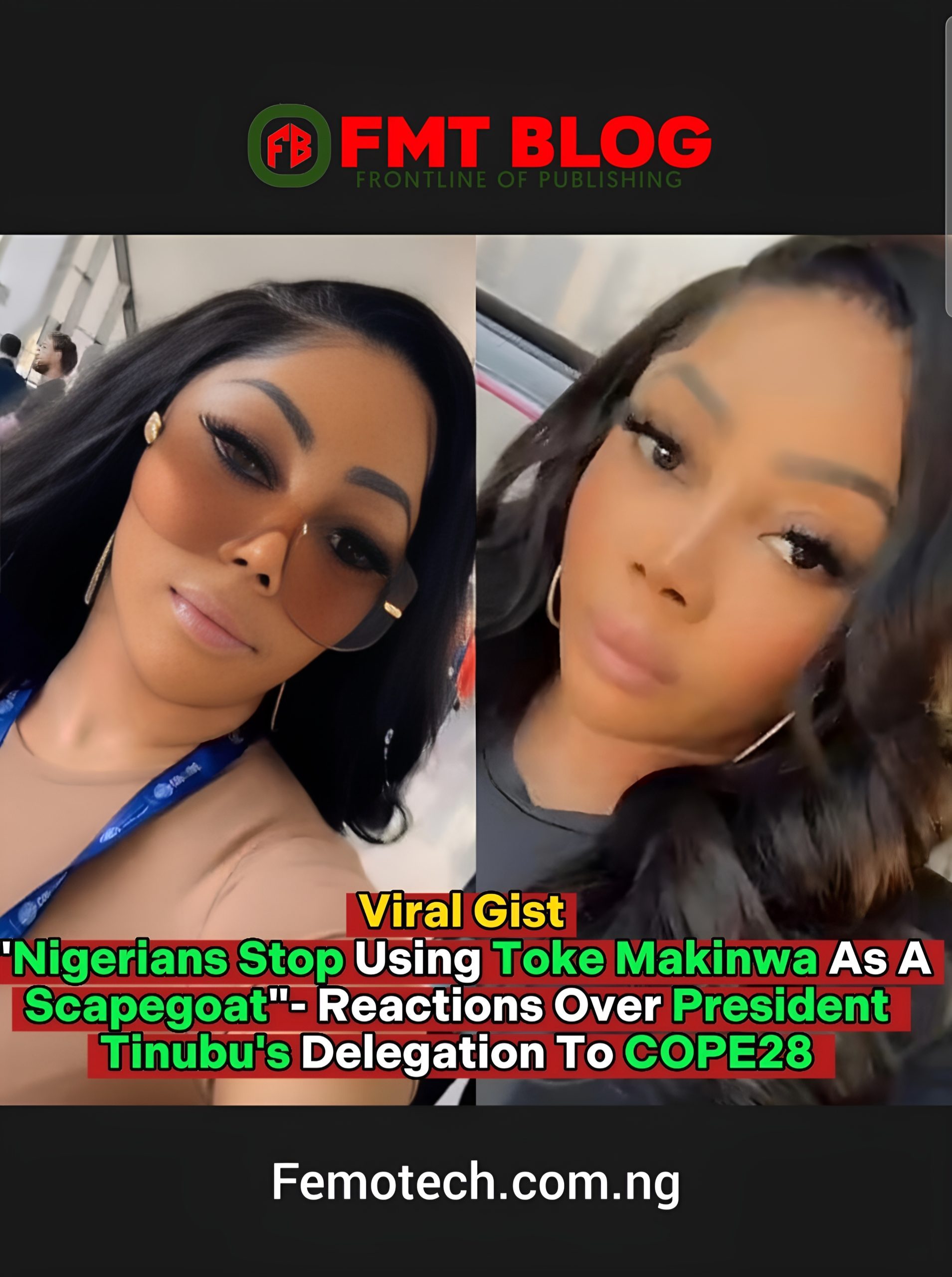 “Nigerians Stop Using Toke Makinwa As A Scapegoat”- Reactions Over President Tinubu’s Delegation To COPE28 (Video)