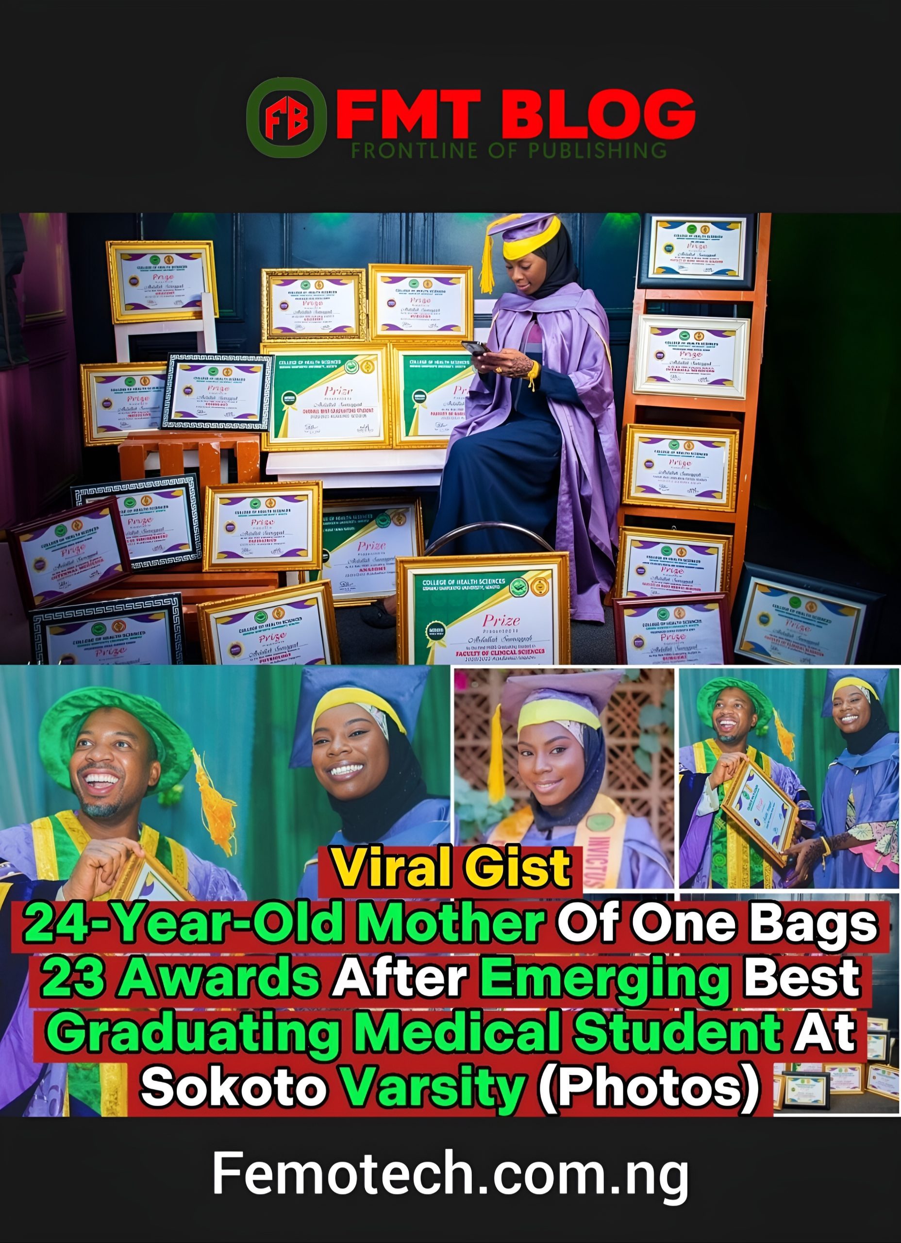 24-Year-Old Mother Of One Bags 23 Awards After Emerging Best Graduating Medical Student At Sokoto Varsity (PHOTOS)