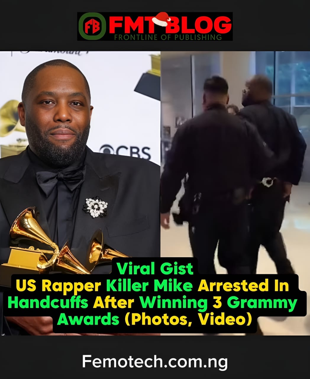 US Rapper Killer Mike Arrested In Handcuffs After Winning 3 Grammy Awards (PHOTOS, VIDEO)