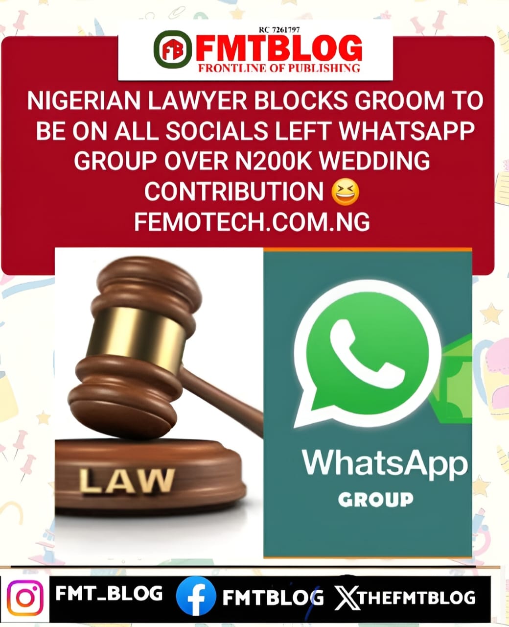 Nigerian Lawyer Blocks Groom To Be On All Socials, Left WhatsApp Group Over N200K Wedding Contribution?