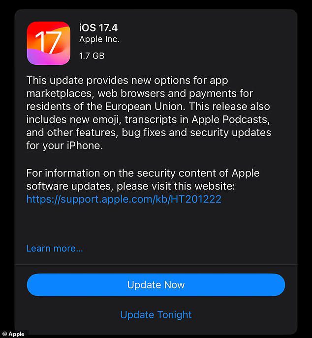 iOS 17.4 Update