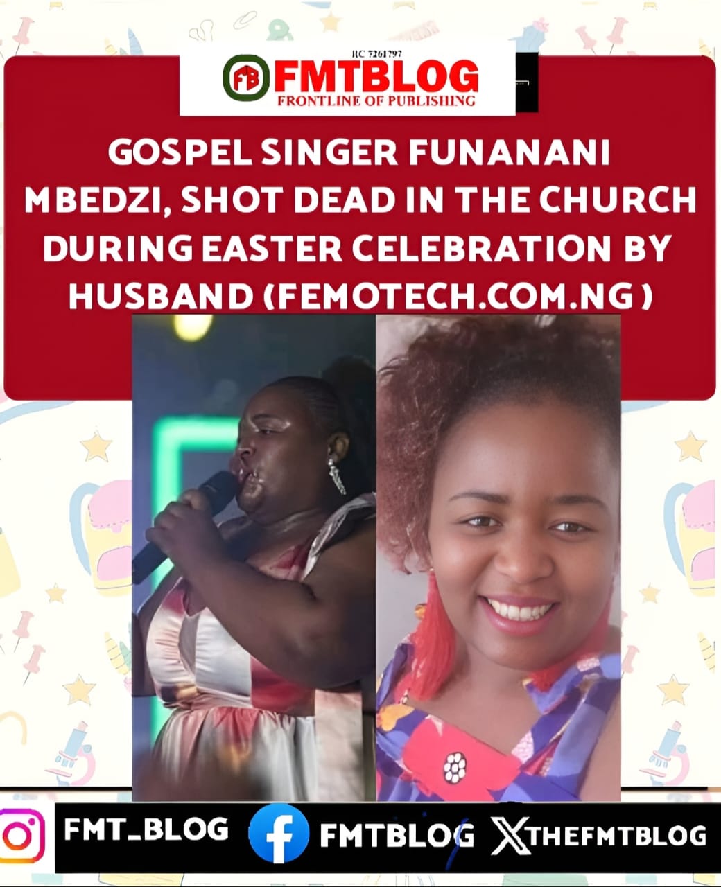 Just In- Gospel Singer Funanani Mbedzi Shot Dead In The Church During Easter Celebration By Husband