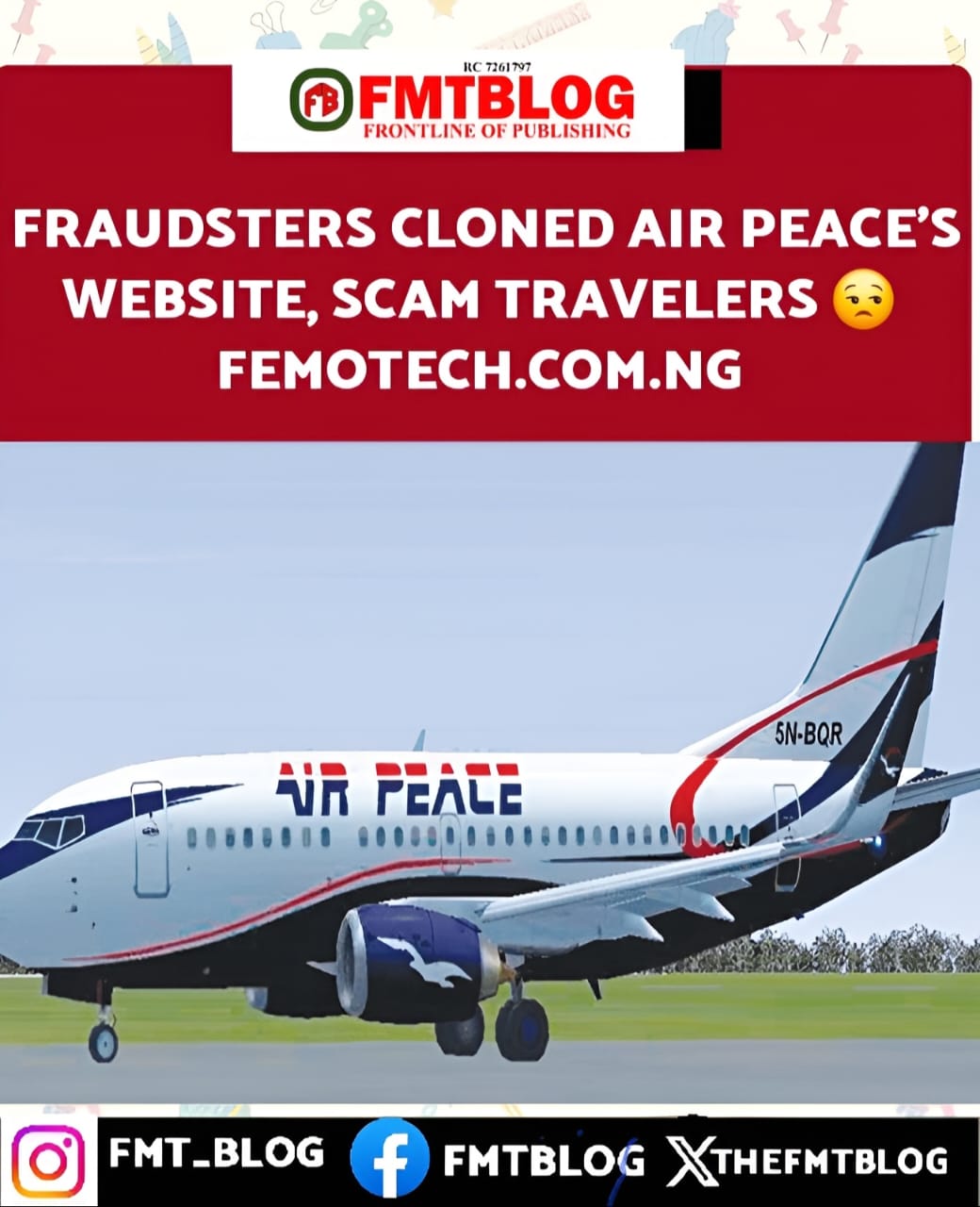 Fraudsters Cloned Air Peace’s Website,  Scam Travelers