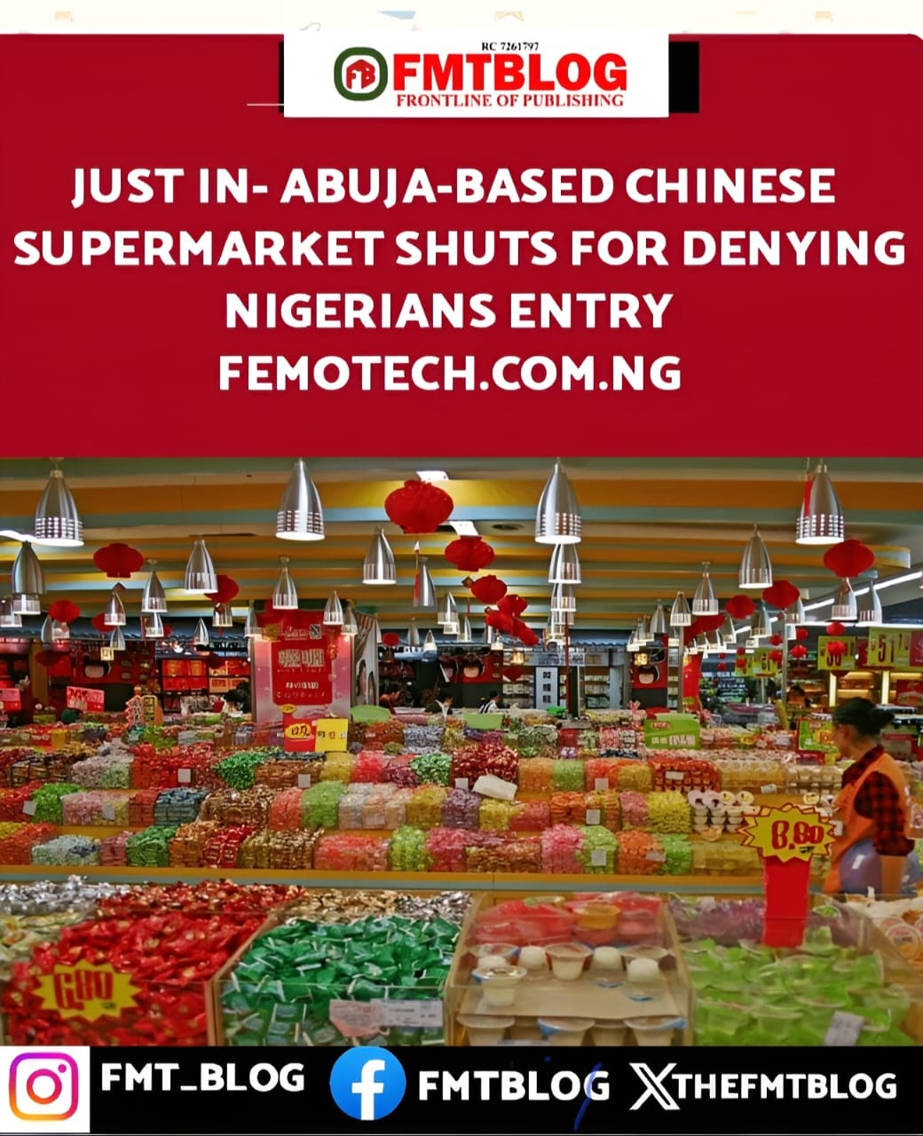 JUST IN- Abuja-Based Chinese Supermarket Shuts For Denying Nigerians Entry
