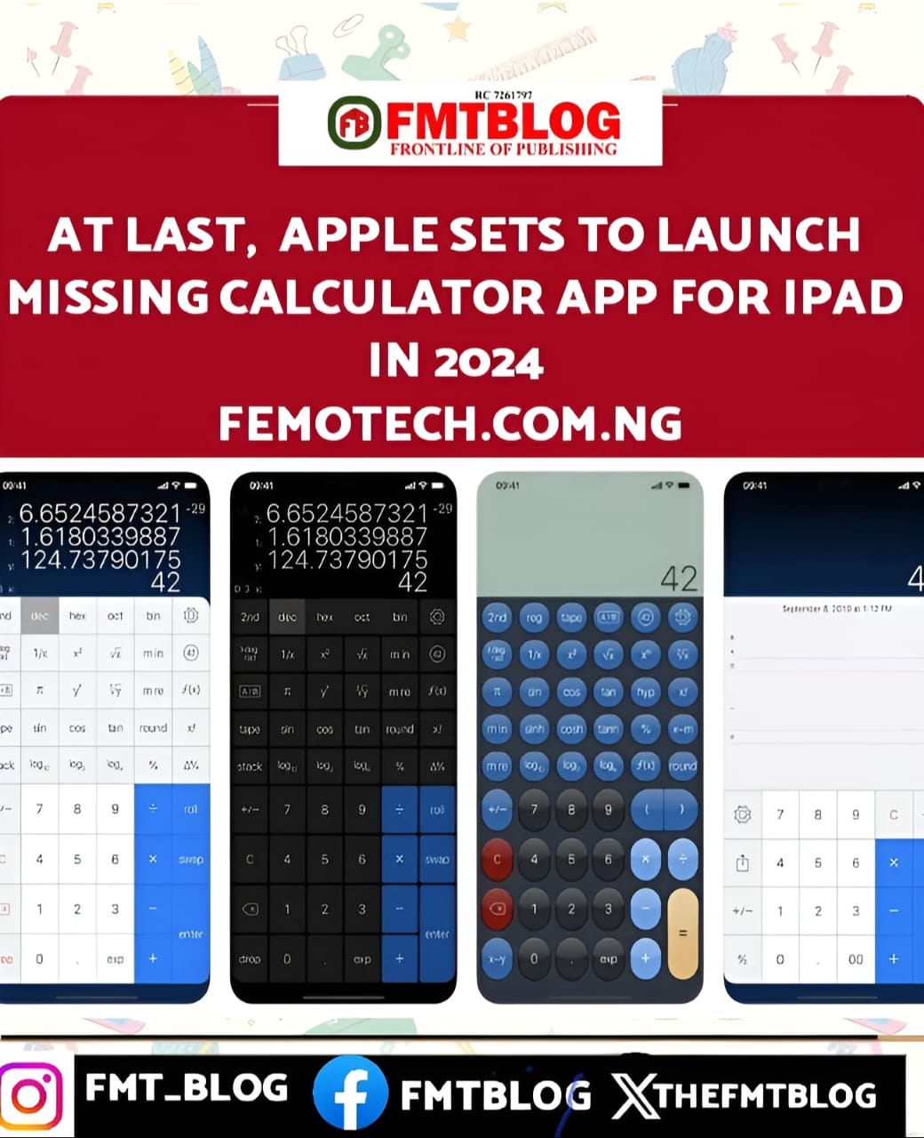 At Last, Apple Sets To Launch Missing Calculator App For iPad In 2024