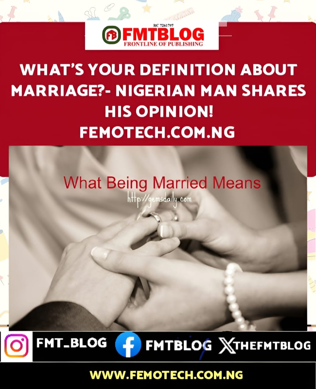 What’s Your Definition About Marriage?- Nigerian Man Shares His Opinion!