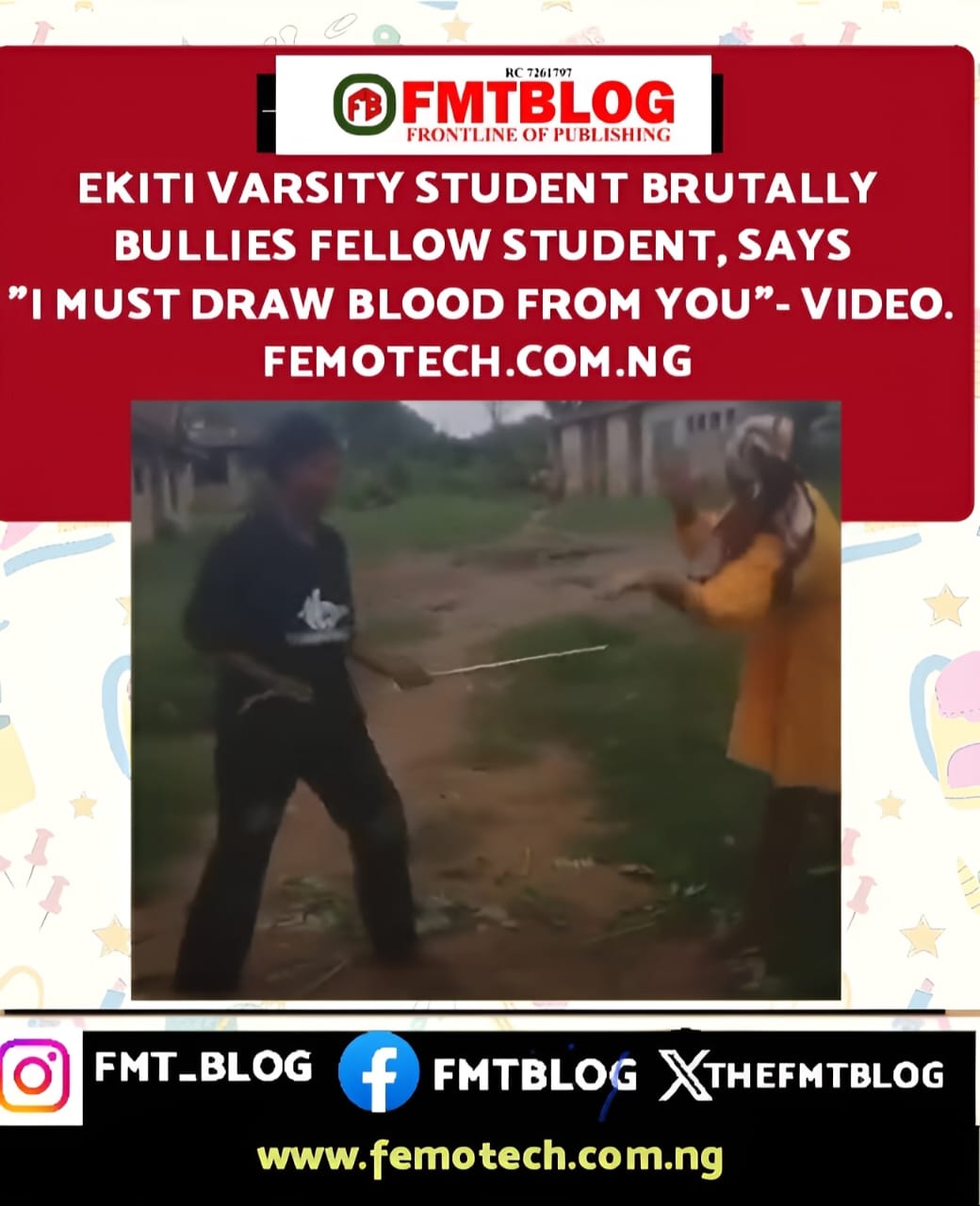 Ekiti Varsity Student Brutally Bullies Fellow Student. Says ”I Must Draw Blood From You”(VIDEO)