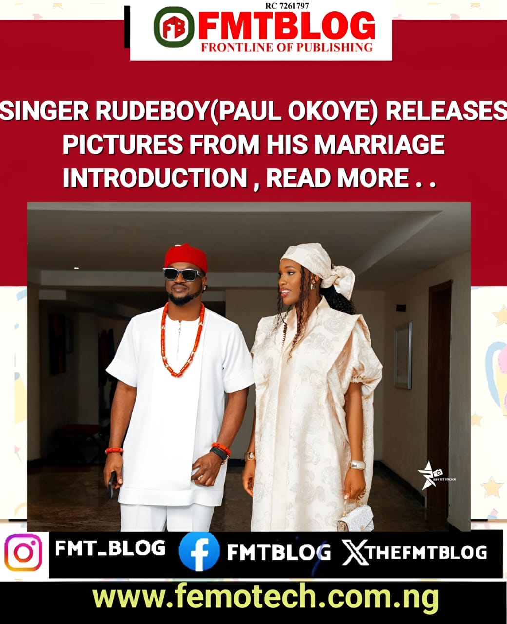 Singer Rudeboy (Paul Okoye) Releases Pictures From His Marriage Introduction
