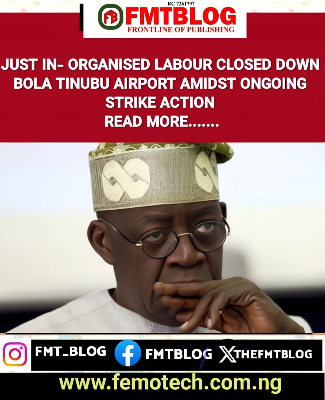 JUST IN- Organised Labour Closed Down Bola Tinubu Airport (VIDEO)