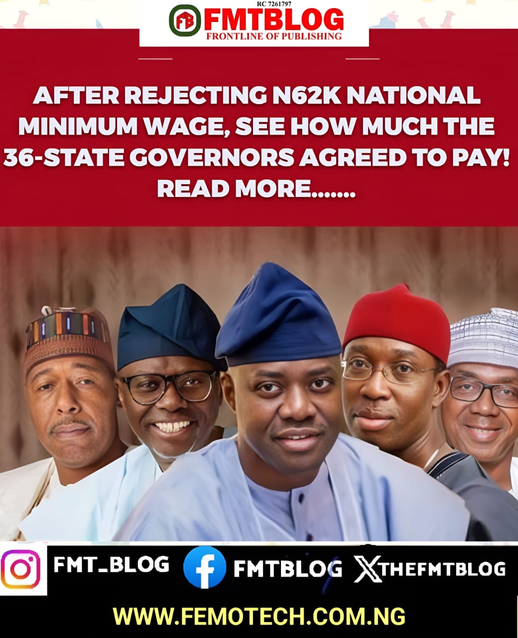 After Rejecting N62K National Minimum Wage, See How Much The 36-State Governors Agreed To Pay!