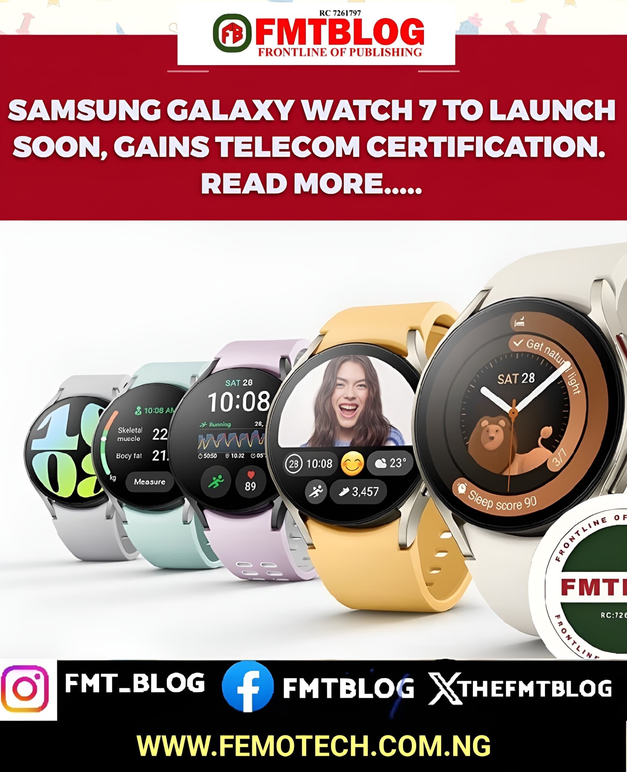 Samsung Galaxy Watch 7 To Launch Soon, Gains Telecom Certification