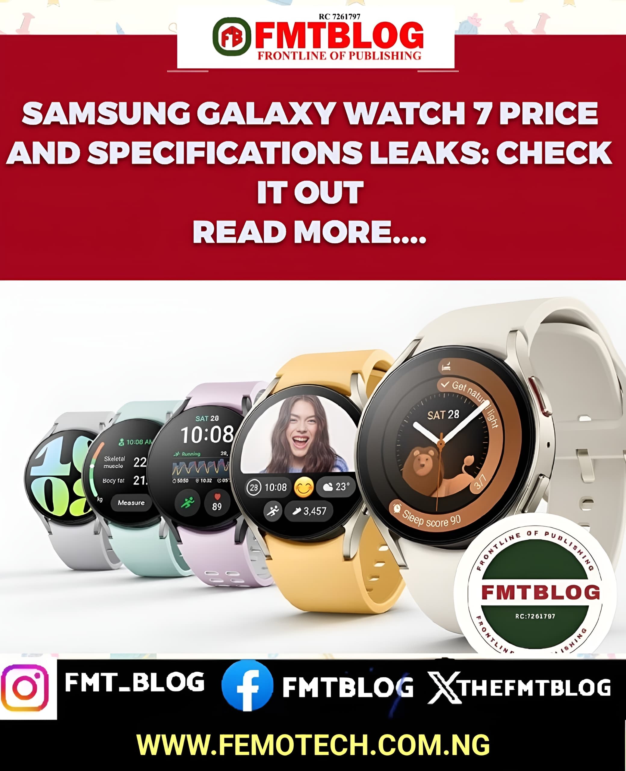 Samsung Galaxy Watch 7 Price, Specifications Leaks- Check It Out