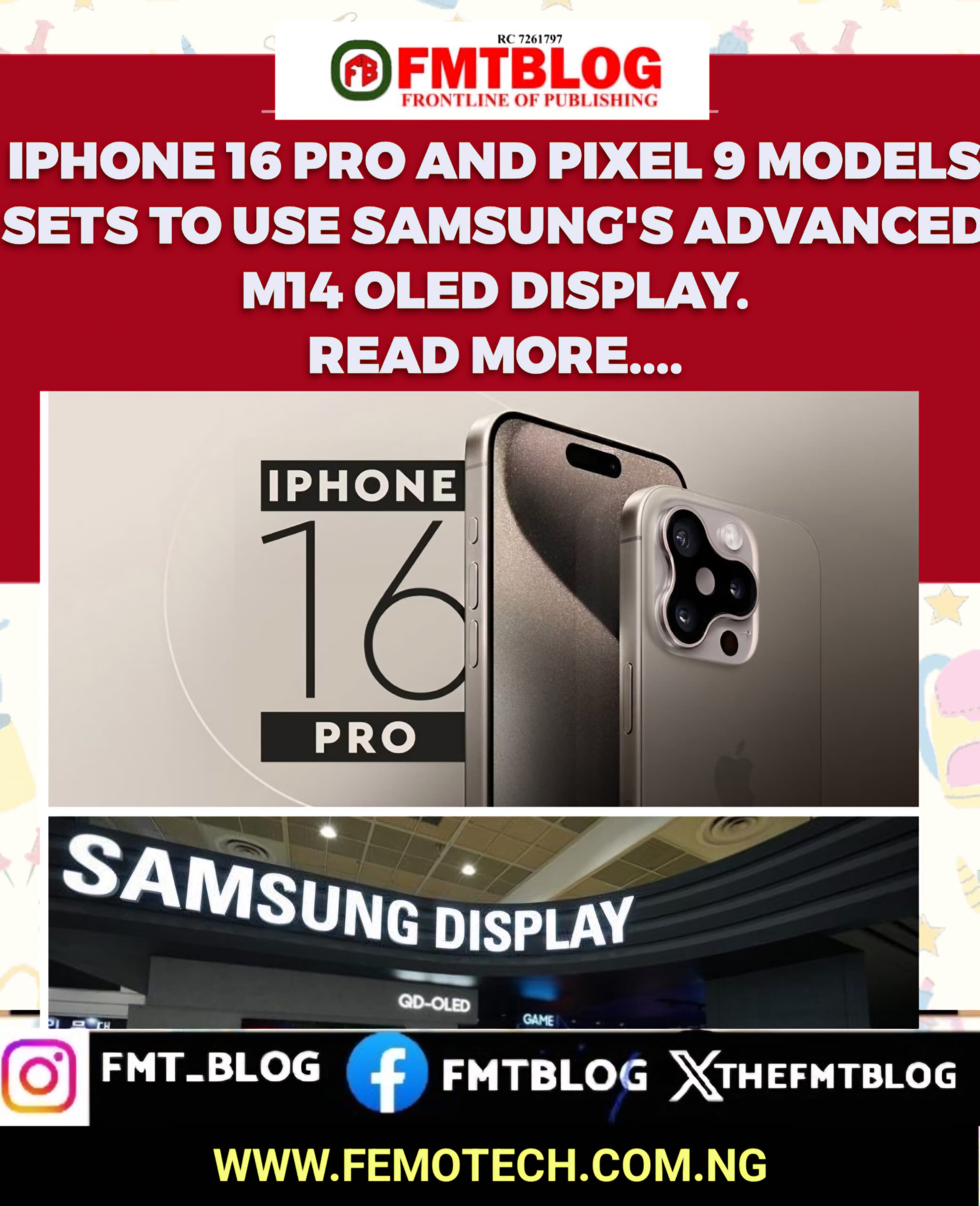 iPhone 16 Pro and Pixel 9 Models Sets To Use Samsung’s Advanced M14 OLED Display
