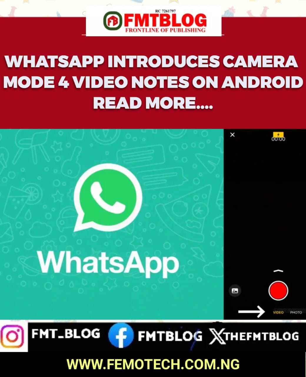 WhatsApp Introduces Camera Mode For Video Notes On Android, Many More