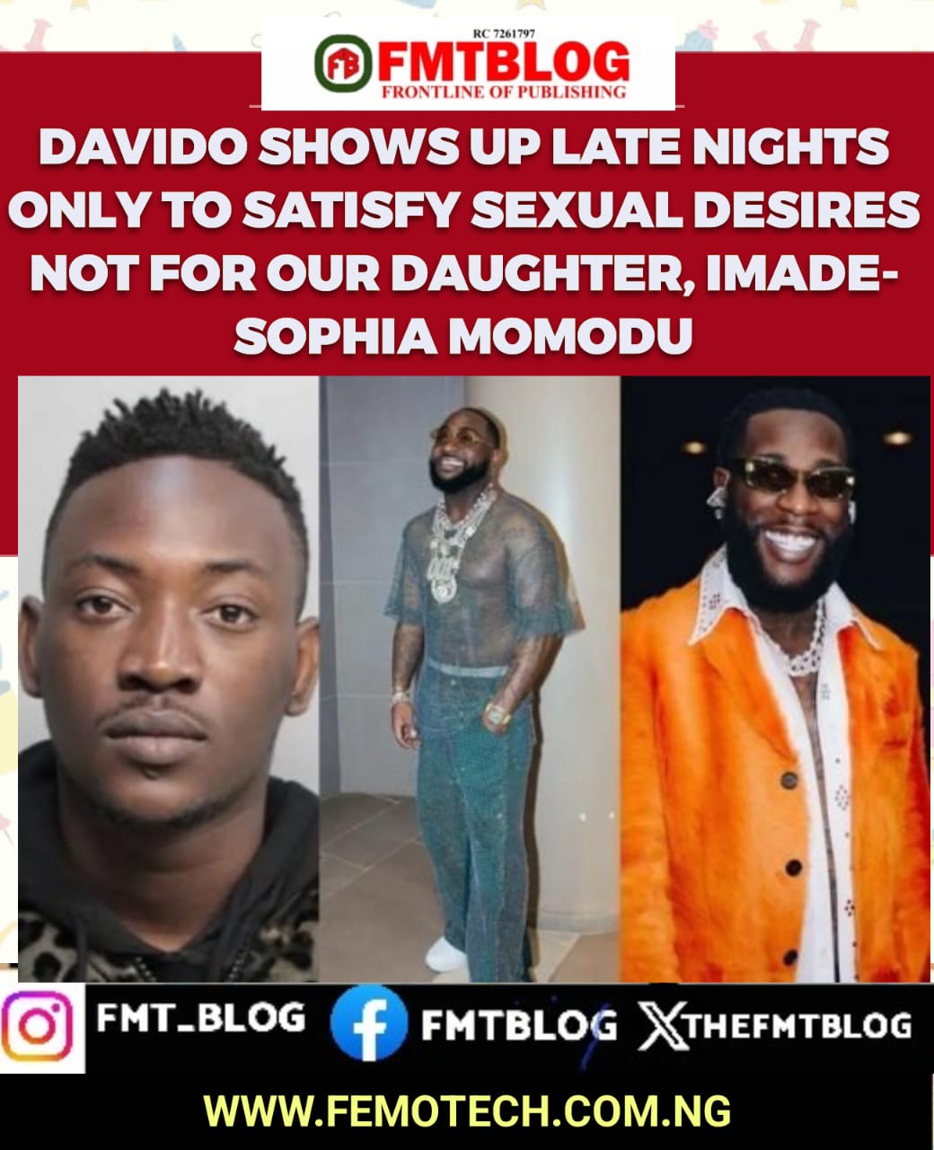Davido Shows Up Late Nights Only To Satisfy His Sexual Desires, Not For Our Daughter, Imade- Sophia Momodu