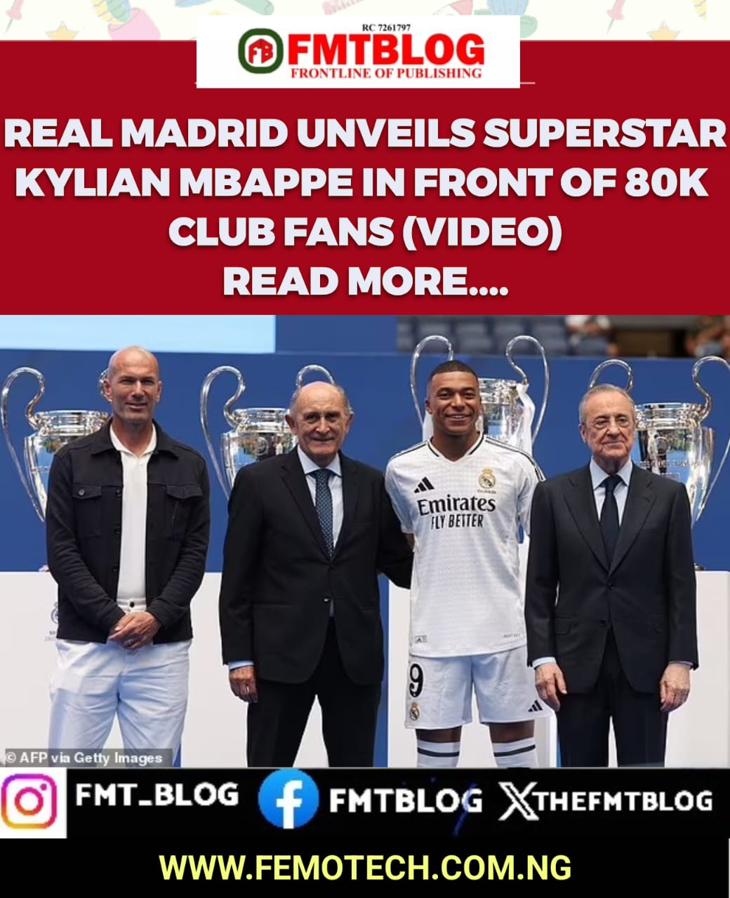 Real Madrid Unveils Superstar Kylian Mbappe In Front Of 80K Club Fans (VIDEO)