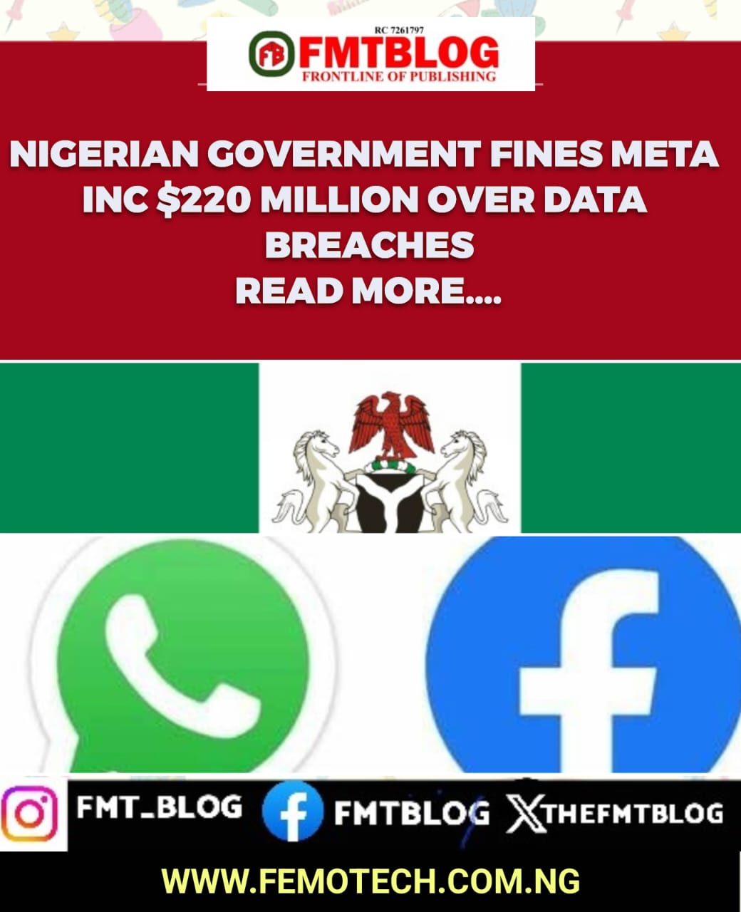 Nigerian Government Fines Meta INC. $220m Over Data Breaches