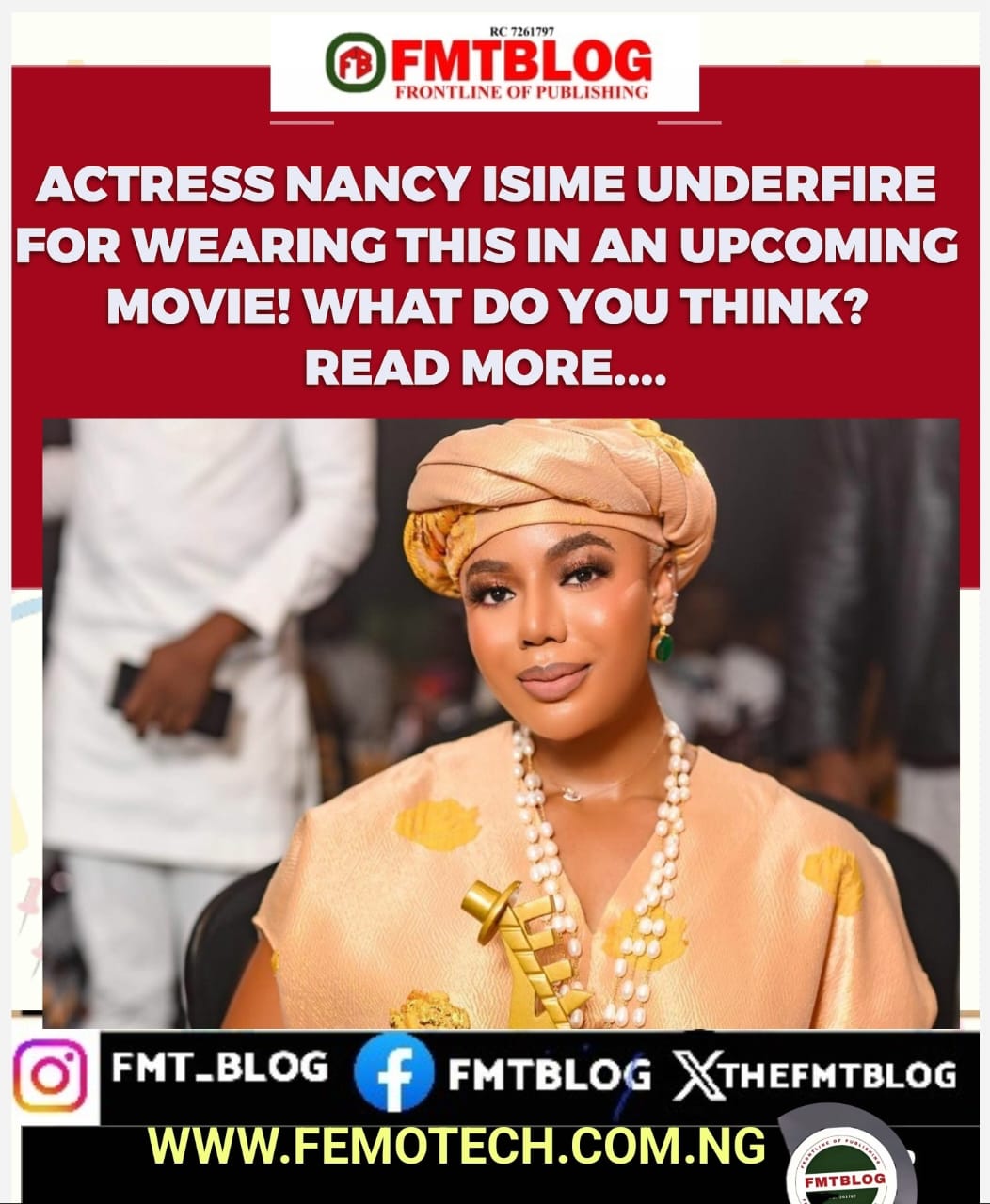 Actress Nancy Isime Underfire For Wearing This In An Upcoming Movie! What Do You Think?