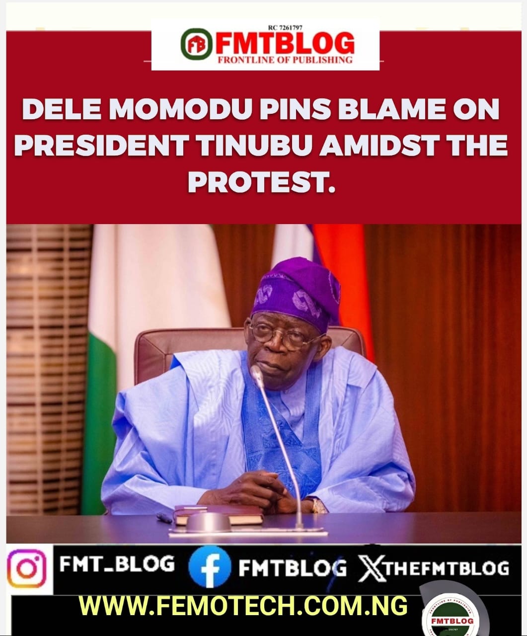 Dele Momodu Pins Blame On President Tinubu Amidst the Protests