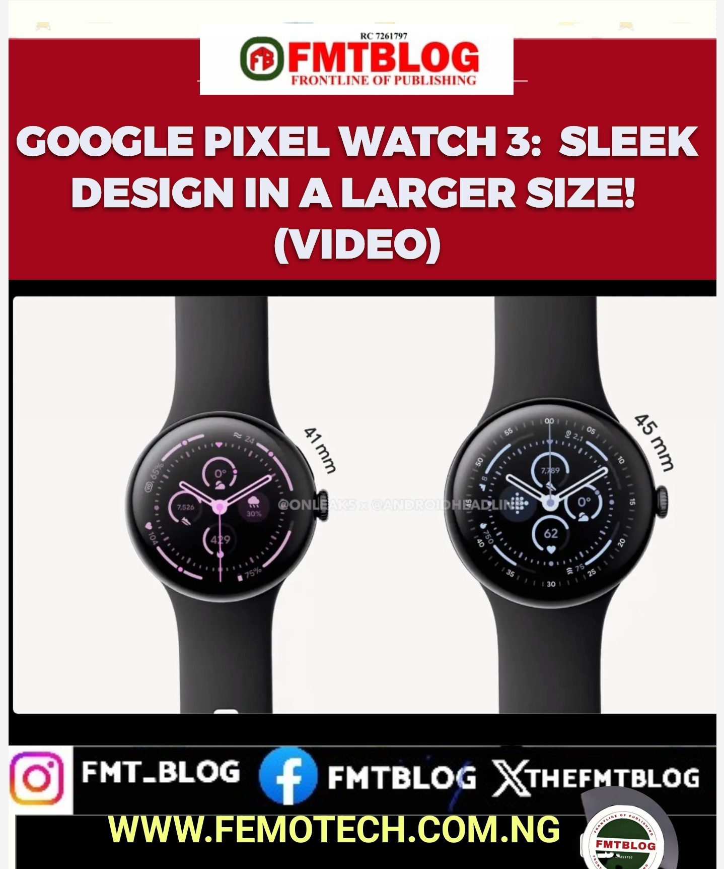 Google Pixel Watch 3- Sleek Design In A Larger Size (Video)