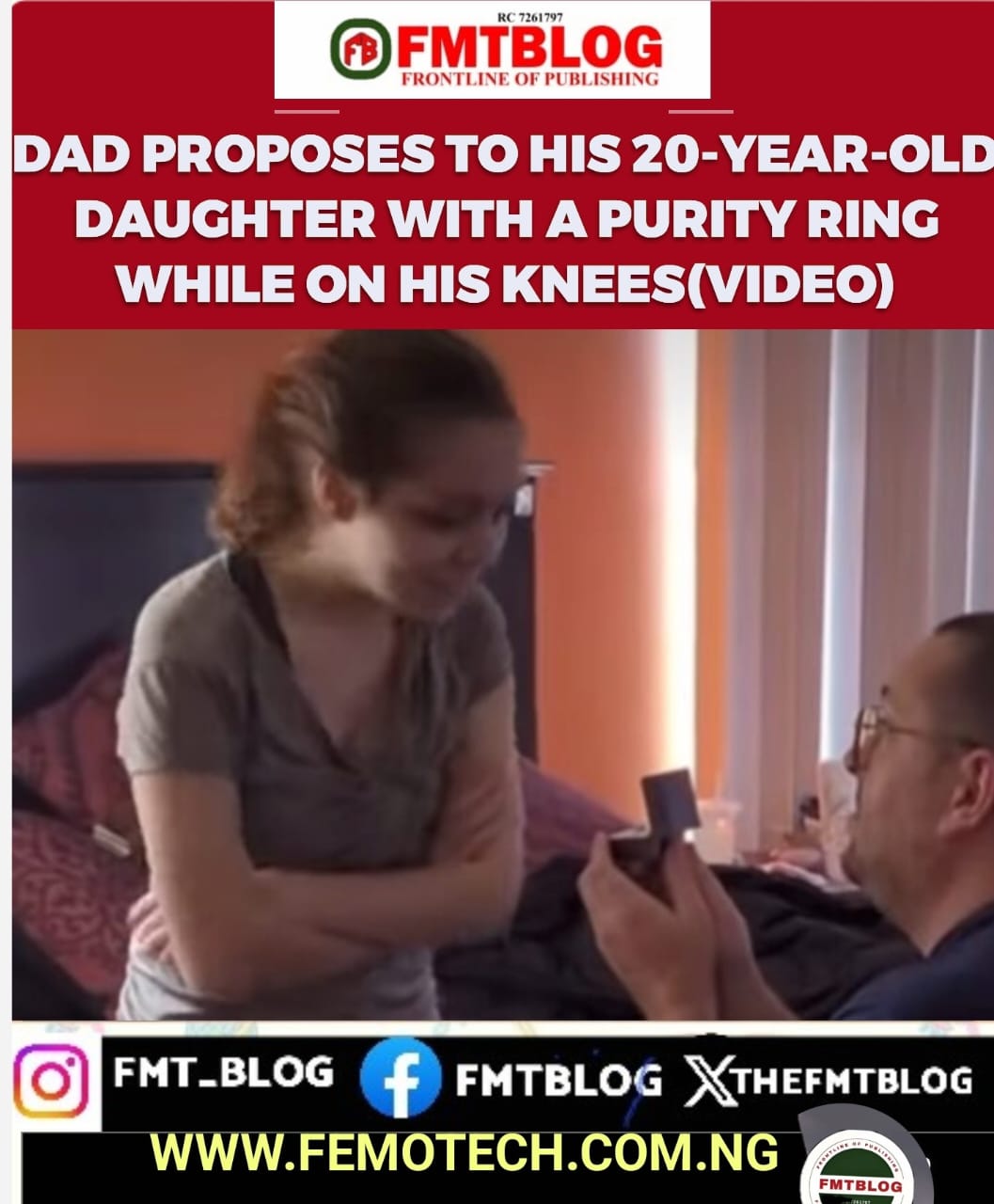 Dad Proposes To His 20-Year-Old Daughter With A Purity Ring While On His Knees (VIDEO)