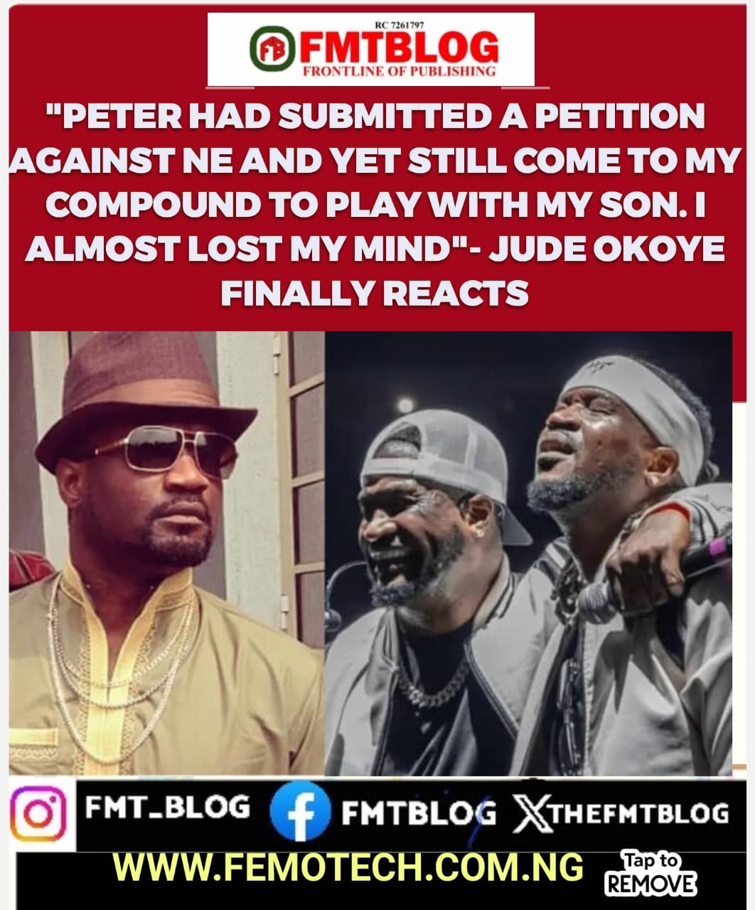 ”Peter Had Submitted A Petition Against Me And Yet Still Come To My Compound To Play With My Son. I Almost Lost My Mind”- Jude Okoye Finally Reacts (VIDEO)