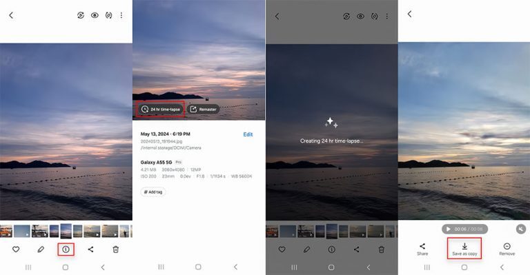 How To Create 24-hour Time-Lapse Videos From A Single Photo On Samsung Devices.