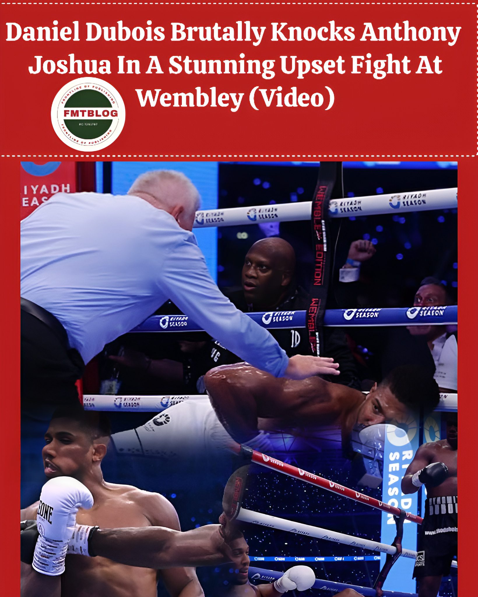 Daniel Dubois Brutally Knocks Anthony Joshua In A Stunning Upset Fight At Wembley (Video, Pictures)